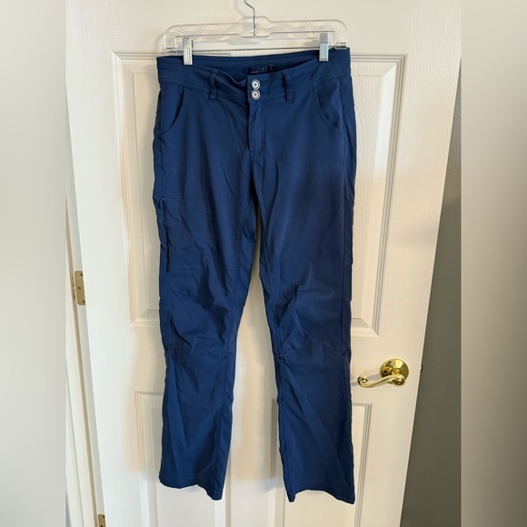 Prana Pants - Prana Pants Womens Nylon Stretch Side Pocket Outdoors Hiking Walking Blue Size 4
